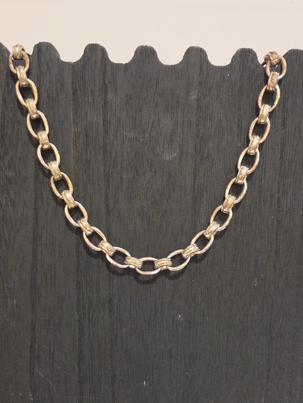 Vintage Brooks Brothers Two-tone Silver/ Gold Link Chain Necklace -16"